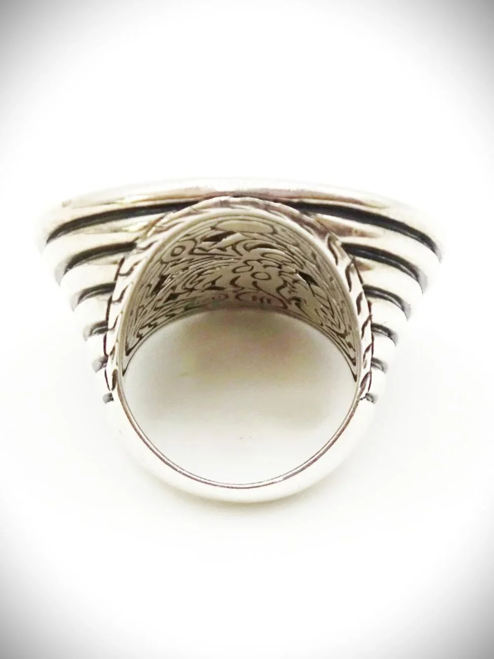 JOHN HARDY Bedeg Sterling Silver 22K Yellow Gold Huge Ring Size 7.25